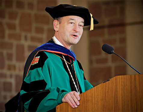 Chancellor Mark Wrighton addressing the 2014 graduates